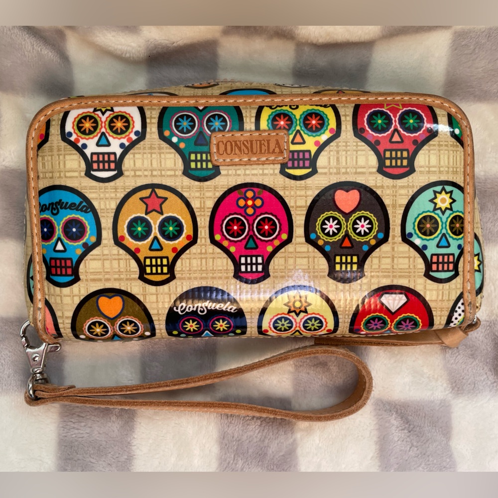 Consuela Sugar Skulls Wristlet wallet